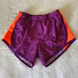 Girls Nike Dri-Fit Running Shorts In Purple and Orange